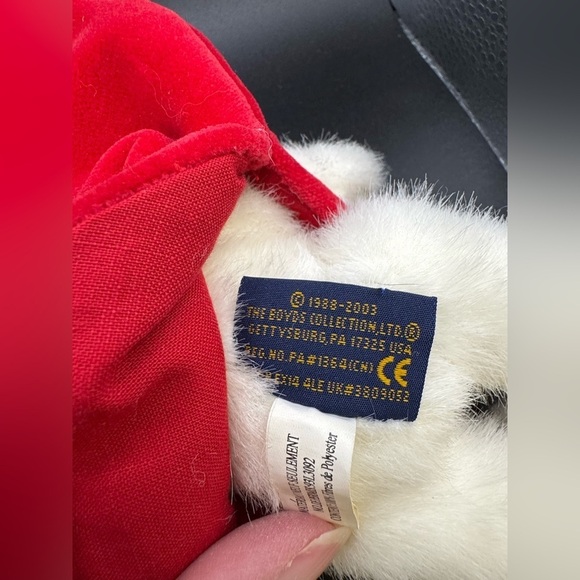 Boyds Bears Red Heart Peeker Plush #82045 "Ima Softheart" Heart Bear Valentine - Picture 5 of 5